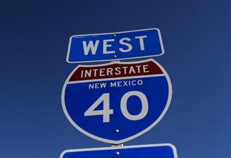 A picture of an I40 street sign