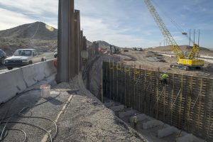 A box culvert underpass for northbound I-25 off ramp traffic to Rio Bravo under construction