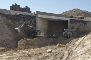 Men Work on the box culvert.