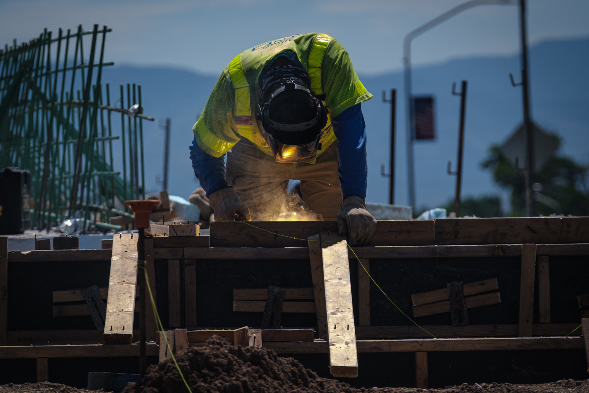 A photo of a construction worker