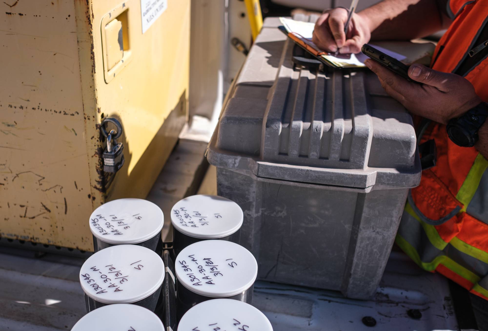 A photo of someone working