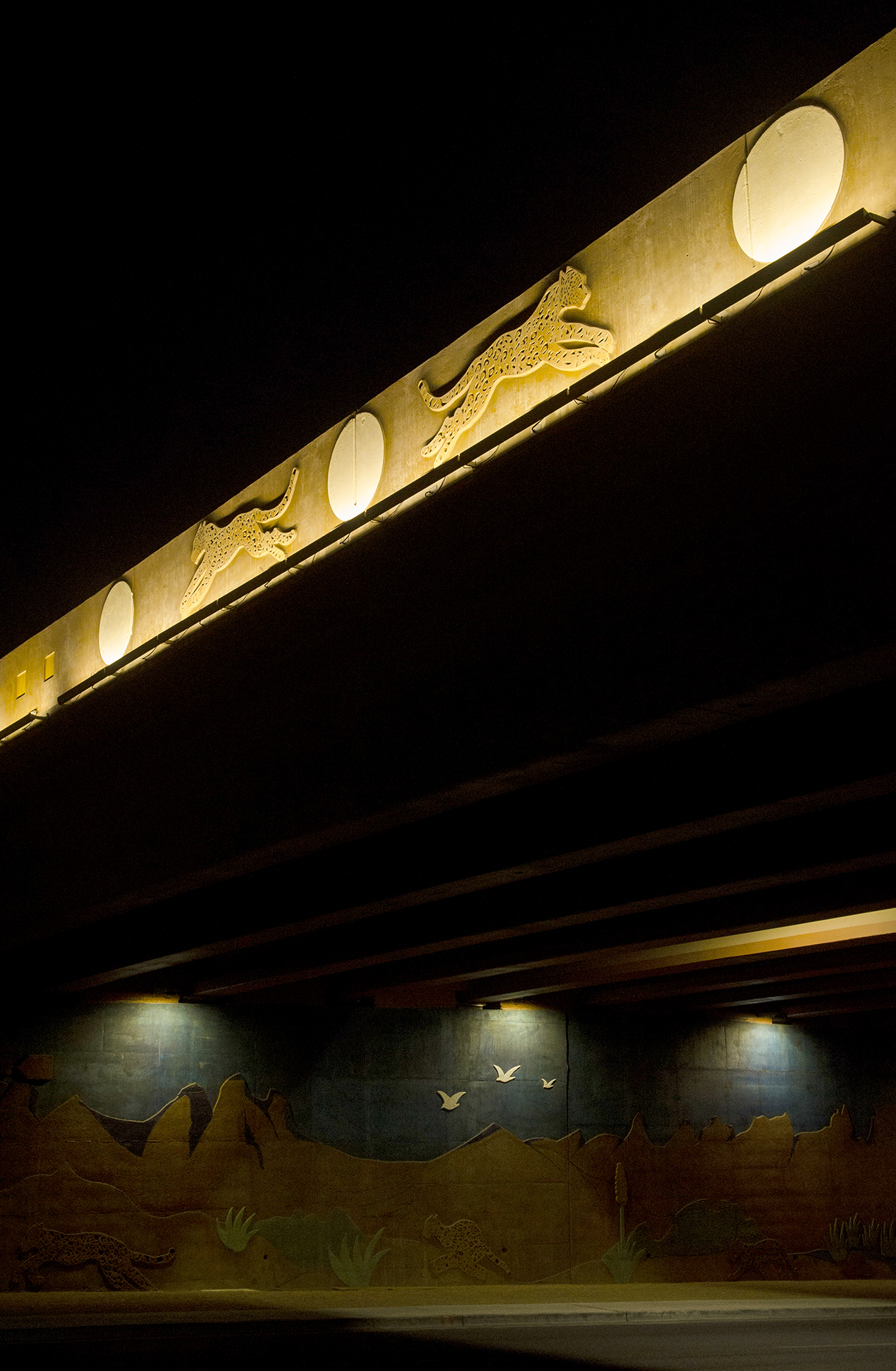 bridge railing with lights image