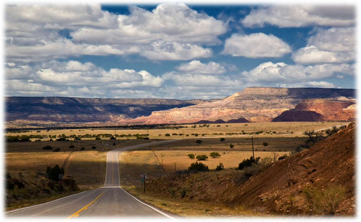 image of roadside landscape in New Mexico