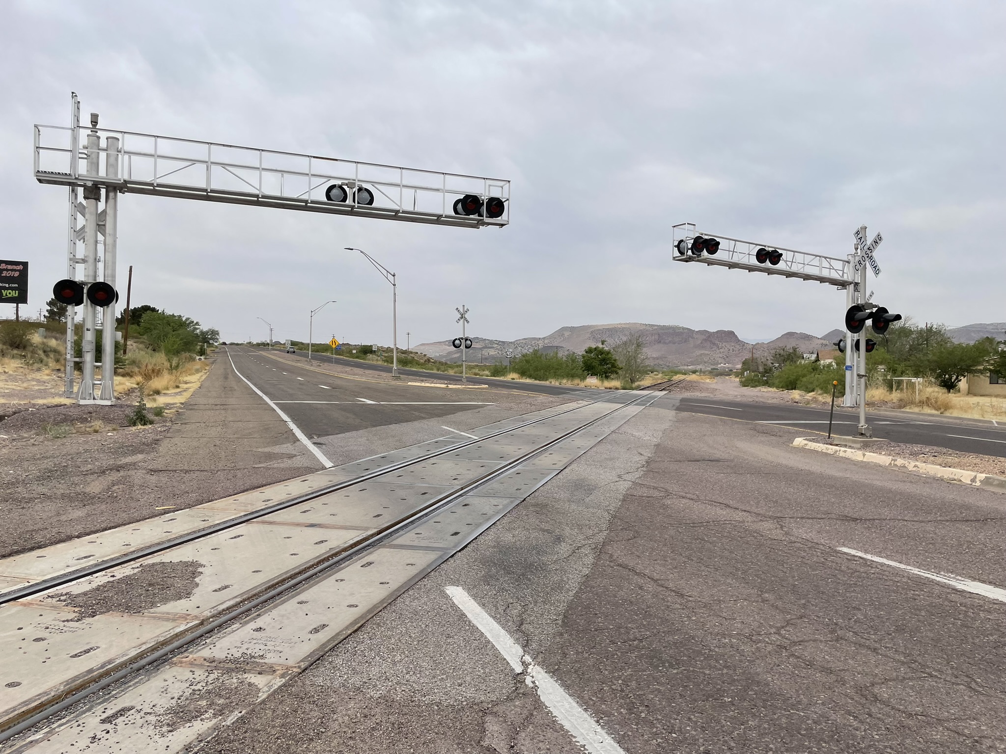 US 60 at a BNSF crossing west of Socorro