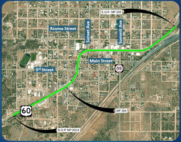 US 60 Mountainair Study Area Map