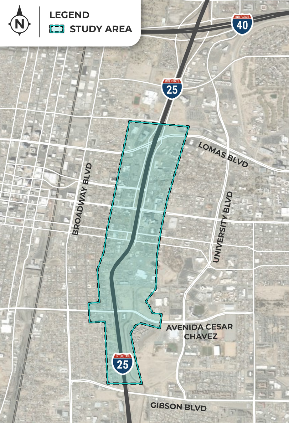 I-25 S-Curve Study Area Map 