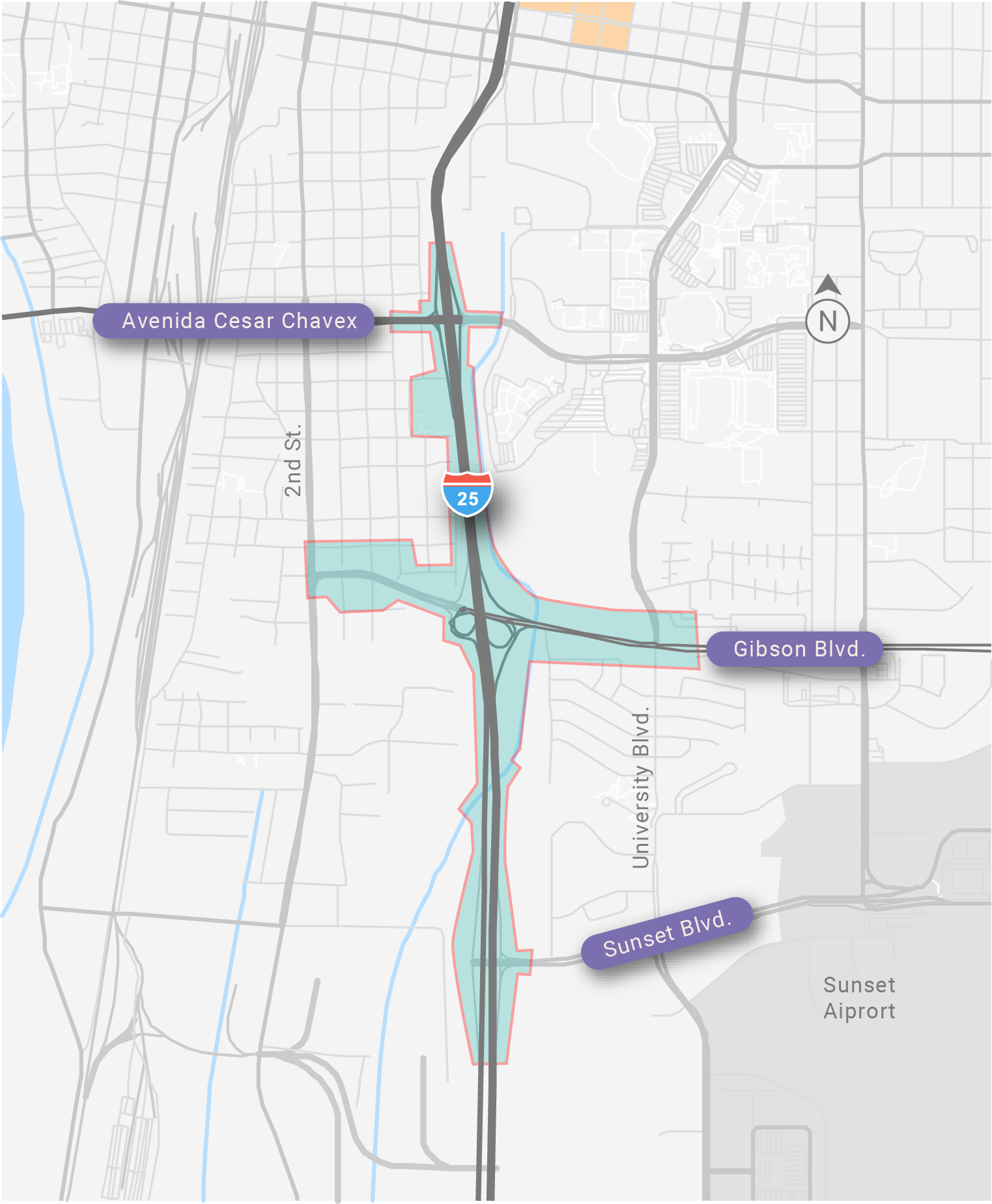 I-25 Gibson Interchange Reconstruction Project Area Map