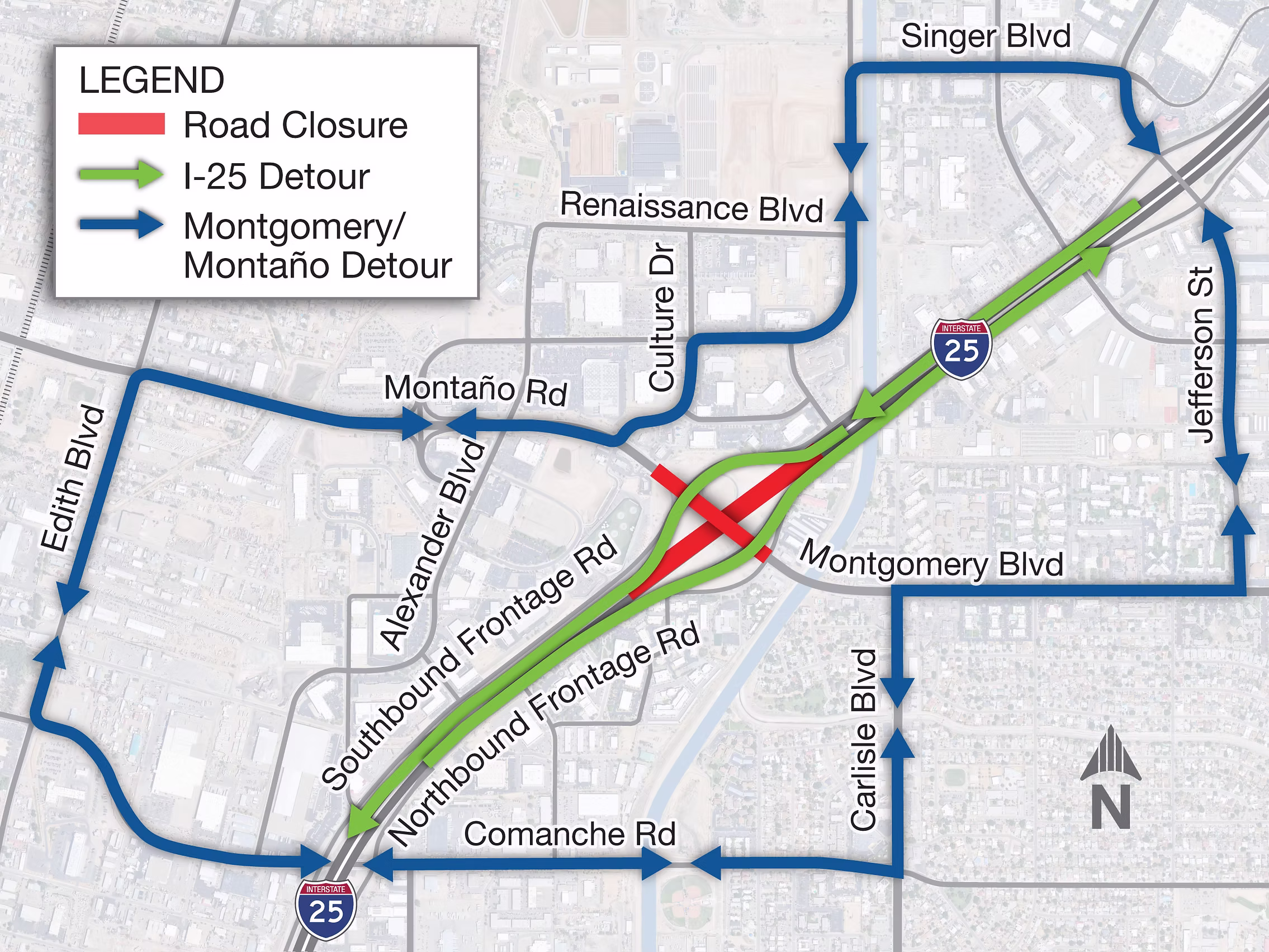 NMDOT-I-25_Map_Montgmry-Girders-detour