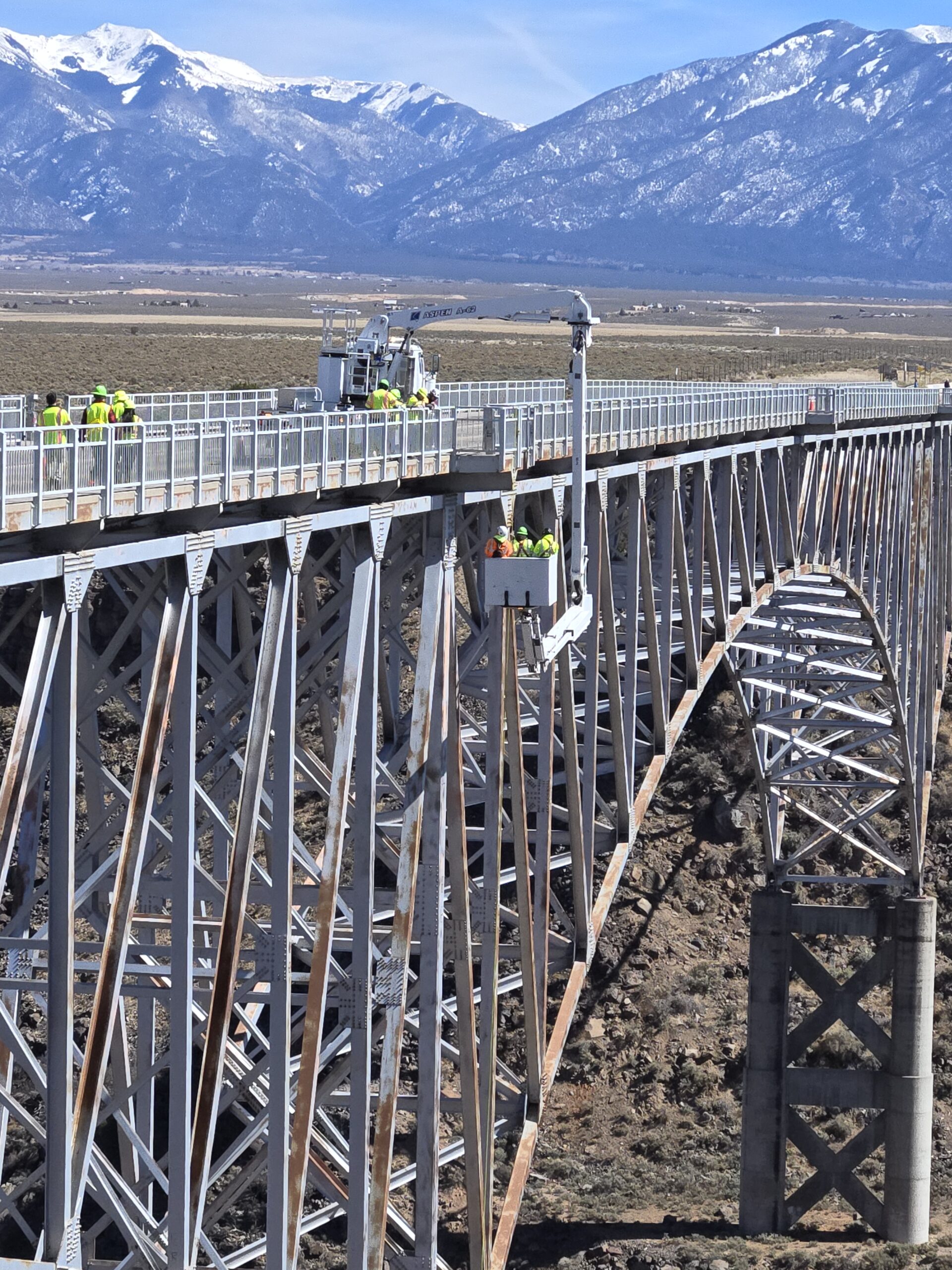 inspection teams on the bridge